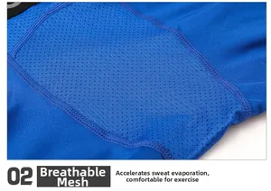 Macro de maille respirante bleu vif avec trous d'aération pour short de sport pour hommes