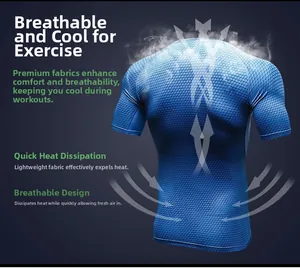 Détail du tissu respirant en nid d'abeille et dissipation thermique du haut de sport homme