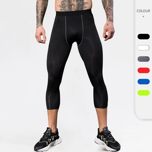 Herren Athletic Compression Cropped Pants Hochelastisch Schnelltrocknend Sport Tights Für Laufen Fitness Training Gym Base Layer