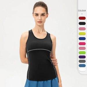 Canotta Sportiva Professionale Traspirante ad Asciugatura Rapida da Donna Aderente Senza Maniche Yoga Fitness Corsa Top