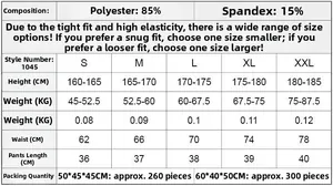 Guide des tailles indiquant la taille et le poids pour short de compression pro homme