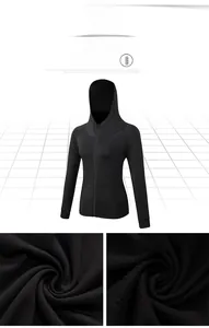 Close-up comparison of fleece and non-fleece lining on black zip-up hoodie for women
