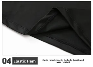 Macro shot of the elastic hem and reinforced stitching on this men's athletic V-neck shirt