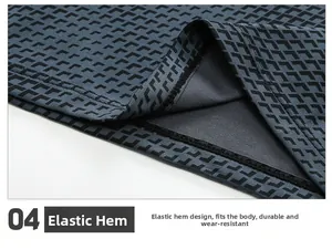 Détail de l'ourlet élastique sur chemise de sport pour hommes avec coutures renforcées doubles