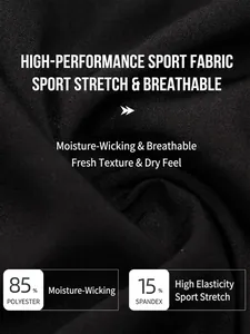 Men's PRO compression training shirt in black breathable 85% polyester fabric