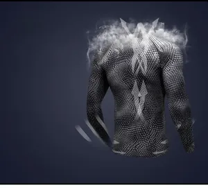 Detail of the 3D honeycomb textured fabric showing breathable and sweat-wicking properties