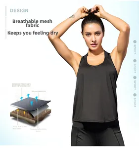 Detail of black sports vest featuring breathable mesh fabric and moisture-wicking technology