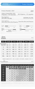 Size chart for women's pro fitness long sleeve tee with quick dry fabric specs