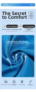 Detail of blue honeycomb mesh fabric made of 85% polyester and 15% spandex for sports T-shirts