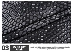 Detailed close-up of quick-dry snake pattern compression fabric with high elasticity