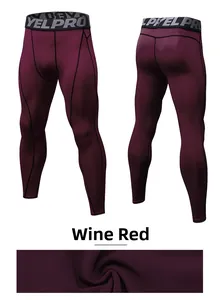 Detailed macro view of wine red compression fabric and elastic waistband with lettering