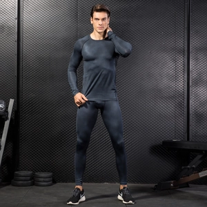 Men's 3D honeycomb textured compression sports set for gym training and running
