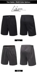 Vues détaillées du short de sport respirant pour hommes avec cordon de serrage à la taille