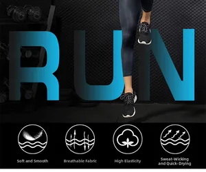 Detailed view of breathable high-elastic compression tights with quick-dry fabric features
