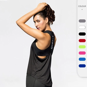 Women Loose Quick Dry Sports Tank Top Racerback Yoga Fitness Gym Running Sleeveless Top Energy Letter Printed Yoga Vest