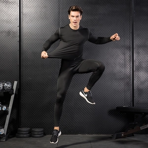 Men's PRO compression two-piece sports set featuring breathable quick-dry mesh paneling