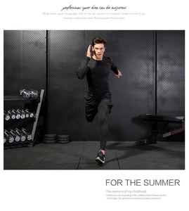 Detail view of high elastic quick-drying compression leggings for men's fitness training