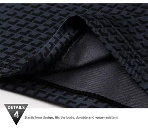Close-up of the elastic hem and geometric arrow texture on sports compression tank top