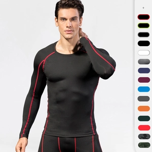 Men's PRO Compression Sport T-Shirt Quick Dry Long Sleeve Fitness Training Top Breathable Elastic Base Layer Running Apparel