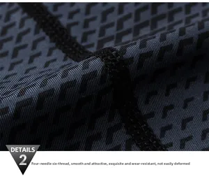 Macro detail of high-strength flatlock stitching on 3D printed compression gym vest