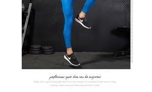 Close-up of blue honeycomb textured high-elastic compression sports pants for men