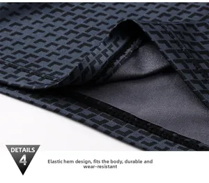 Macro shot of elastic hem with 3D geometric print on pro fitness sports vest