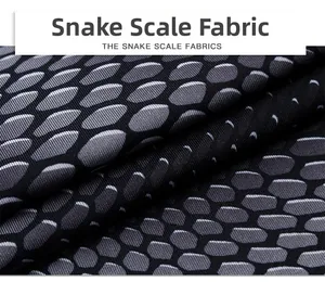 Macro detail of high-elastic snake scale textured fabric for men's pro fitness vest