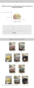 Detailed size specifications and multi-color options of the PVC jelly crossbody bag