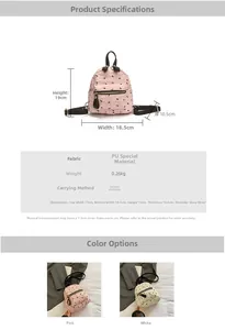 Größentabelle für Mini-Schleife-Rucksack mit PU-Leder Maßen und Gewichtsangaben