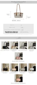 Dettagli della borsa a spalla in pelle PU con dimensioni e varietà di colori