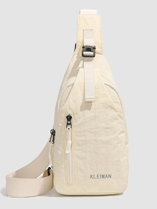 Sac de poitrine léger en nylon blanc crème avec logo KLEIMAN pour sport et loisirs