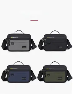 Oxford fabric shoulder bags shown in grey, black, blue and green color variants
