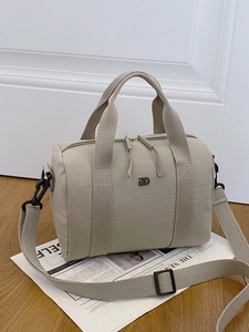 Sac Bandoulière Boston en Nylon Minimaliste pour Femmes Couleur Unie Sac Oreiller Décontracté Avec Bandoulière Réglable Sac à Main