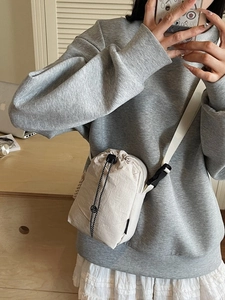 Sac de Téléphone en Tissu Imperméable Décontracté Seau à Cordon Sac à Bandoulière Pour Femme Sacoche Légère d'Extérieur