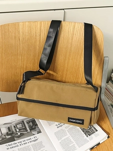 Sac Bandoulière Cylindrique en Nylon à la Mode pour Femmes Hommes Décontracté Couleur Unie Sangle Réglable Sacoche Couple