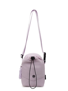 Petit sac à bandoulière étanche en nylon lilas avec sangle réglable pour portable