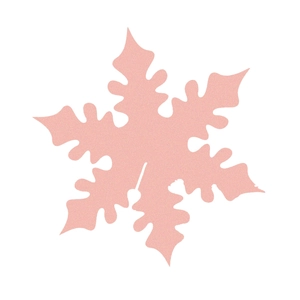 Pink laser-cut snowflake place card in a hollow design for elegant table decoration