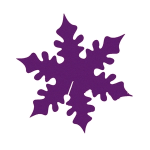 Deep purple snowflake place card with intricate laser cut design for Christmas wine glasses