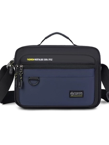 Men's casual Oxford fabric crossbody bag with multi-layer zippers and top handle