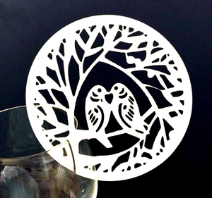 Laser Cut Love Bird Hollow Out Cup Cards Pearlescent Paper Place Cards For Wedding Party Table Decoration Elegant Wine Glass Accents