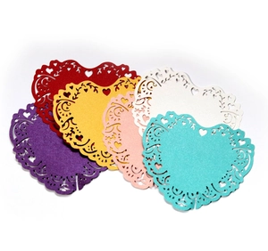 Assorted laser cut heart hollow lace paper cards for wedding decoration and DIY crafts