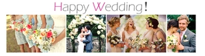 Hochzeitsmotive-Collage mit Braut und Brautjungfern für lasergeschnittene Platzkarten
