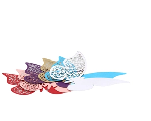 3D laser-cut hollow paper butterfly decorations for wedding glasses and wall decor