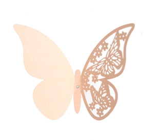 3D hollow pink butterfly wall stickers for party decoration and elegant wedding wedding decor