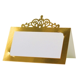 Marque-places de Table Ajourés au Laser Couronne Florale Papier Perlé pour Mariage Banquet Célébration Décoration de Fête