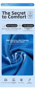 Détail du tissu en maille 85% polyester respirant et séchage rapide efficace