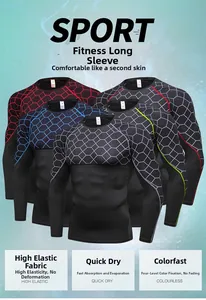 Men's compression shirts detail showing honeycomb patterns and high elasticity fabric