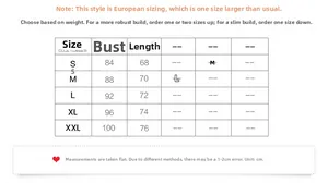 Size chart table for men's long sleeve gym shirt featuring chest and length measurements