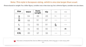 Tabella taglie per pantaloni sportivi compressione uomo ad asciugatura rapida elastici
