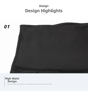 Close-up of high-waisted yoga shorts featuring tummy control and reinforced stitching